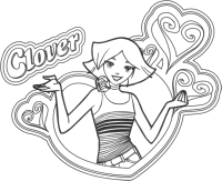 A coloring page of totally spies
